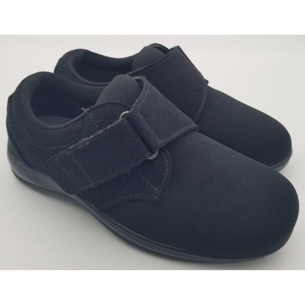 NWOB OrthoFeet Wichita Lightweight Monk Strap Shoe Black Women's Size 8 X-Wide